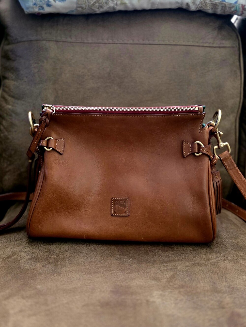 Dooney & Bourke Florentine Natural Leather Hobo Shoulder Crossbody